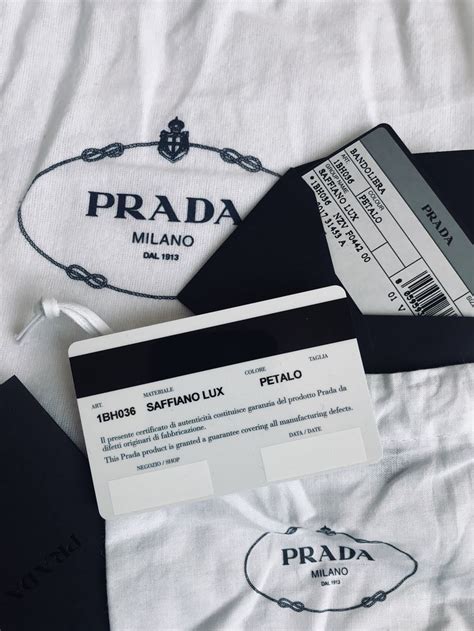 prada authenticity card